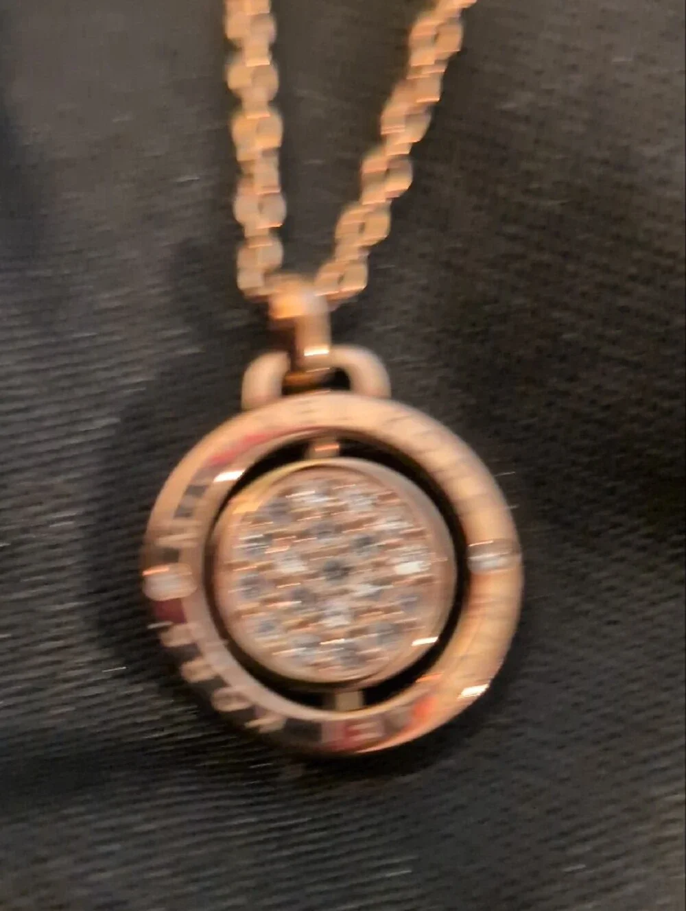 Michael Kors Rose Gold Crystal Circle Pendant Necklace - Women Jewelry